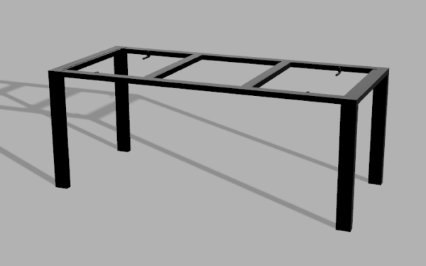 DavCraft - Stelaż pod stół wzór nr 3 z ramą pod blatem - 01